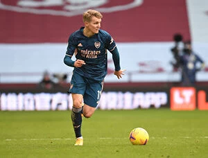 Images Dated 6th February 2021: Arsenal's Martin Odegaard Plays in Empty Villa Park: Premier League 2021 (Aston Villa vs Arsenal)