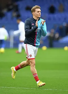 Arsenal's Martin Odegaard Prepares for Battle: Focused Training Before Everton Clash in Premier League
