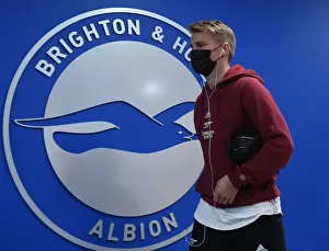 Brighton And Hove Albion V Arsenal 2021-22 Prints: Arsenal's Martin Odegaard Prepares for Brighton & Hove Albion Clash in Premier League 2021-22