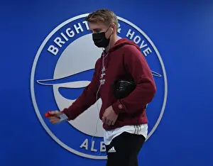Brighton And Hove Albion V Arsenal 2021-22 Prints: Arsenal's Martin Odegaard Prepares for Premier League Clash Against Brighton & Hove Albion