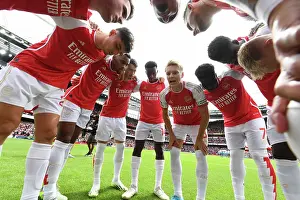 Arsenal's Martin Odegaard Rallies Team Before Arsenal FC vs. Nottingham Forest (2023-24)