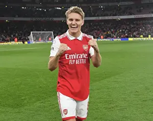 Arsenal V Liverpool 2022-23 Prints: Arsenal's Martin Odegaard Reacts After Arsenal FC vs Liverpool FC