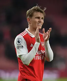 Arsenal's Martin Ødegaard Reacts After Arsenal FC vs Manchester City, Premier League 2022-23