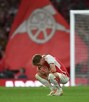 Arsenal's Martin Odegaard Reacts After Arsenal FC vs Manchester City, Premier League 2023-24