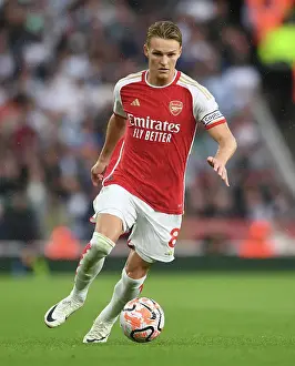 Arsenal V Fulham 2023-24 Prints: Arsenal's Martin Odegaard Shines in Arsenal FC vs Fulham FC Premier League Clash (2023-24)