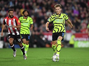 Images Dated 28th September 2023: Arsenal's Martin Odegaard Shines in Carabao Cup Clash Against Brentford