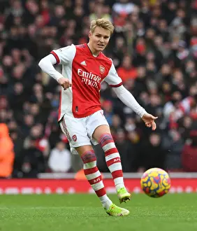 Arsenal V Newcastle United 2021-22 Prints: Arsenal's Martin Odegaard Shines in Premier League Clash Against Newcastle United