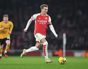 Arsenal's Martin Odegaard Shines in Premier League Clash Against Wolverhampton Wanderers (2023-24)