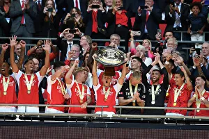 Arsenal V Manchester City - Community Shield 2023-24 Prints: Arsenal's Martin Odegaard Triumphs in Community Shield: Arsenal's Victory over Manchester City