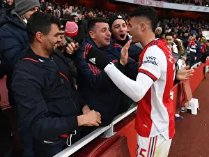 Arsenal's Martinelli Celebrates Goal Against Newcastle United in Premier League