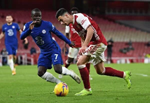 Arsenal v Chelsea 2020-21 Collection: Arsenal's Martinelli Clashes with Chelsea's Kante in Premier League Showdown