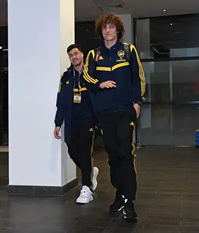 Arsenal's Martinelli and David Luiz Arrive at Emirates Stadium Ahead of Europa League Clash vs Eintracht Frankfurt