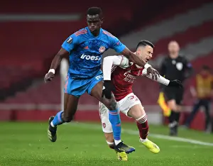 Arsenal's Martinelli Fouls Olympiacos Ba in Empty Europa League Clash (2020-21)