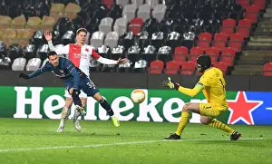 Arsenal's Martinelli Shoots Wide in Empty Eden Arena: Slavia Prague vs Arsenal, UEFA Europa League Quarterfinal
