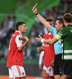 Sporting Lisbon V Arsenal 2022-23 Prints: Arsenal's Martinelli Unjustly Booked in Europa League Clash vs Sporting CP