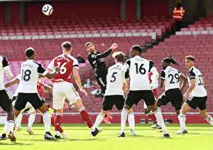 Arsenal's Mat Ryan in Action at Empty Emirates Stadium: Arsenal vs Fulham, Premier League 2021