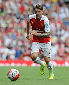 Arsenal V West Ham United 2015-16 Prints: Arsenal's Mathieu Debuchy in Action against West Ham United (2015-16)
