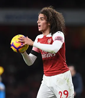 Arsenal V Fulham 2018-19 Prints: Arsenal's Matteo Guendouzi in Action Against Fulham, Premier League 2018-19
