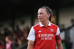 Arsenal Women V Leicester City Women 2022-23 Prints: Arsenal's McCabe in Deep Focus: FA Women's Super League Showdown Against Leicester City