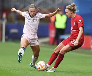 Liverpool Women V Arsenal Women 2022-23 Prints: Arsenal's McCabe Shuts Down Liverpool's Daniels in FA WSL Clash