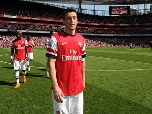 Images Dated 4th May 2014: Arsenal's Mesut Ozil Before Arsenal v West Bromwich Albion, Premier League 2013-14