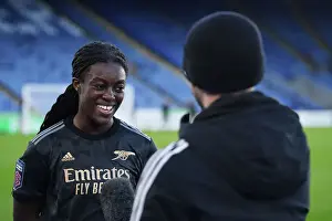 Arsenal's Michelle Agyemang Reacts after Leicester City vs Arsenal Women's Super League Match