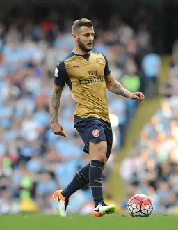 Manchester City V Arsenal 2105-16 Prints: Arsenal's Midfield Maestro Jack Wilshere Goes Head-to-Head with Manchester City in Premier League Showdown