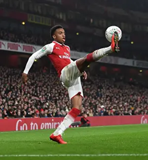 Arsenal V West Ham United - Carabao Cup 2017-18 Prints: Arsenal's Midfield Sensation Joe Willock Dazzles in Carabao Cup Quarters Against West Ham