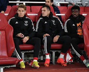 Arsenal's Midfield Trio: Odegaard, Xhaka, Partey on the Bench for Carabao Cup Match vs. Brighton