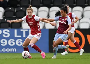 Arsenal Women V Aston Villa Women 2020-21 Prints: Arsenal's Miedema Faces Off in Empty Meadow Park: Arsenal Women vs