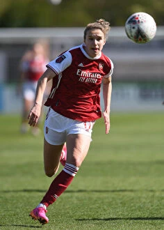 Images Dated 25th April 2021: Arsenal's Miedema Scores in Empty Meadow Park: Arsenal Women Triumph Over Brighton in FA WSL Match
