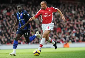 Arsenal V Sunderland 2009-10 Prints: Arsenal's Mikael Silvestre Shuts Down Sunderland's Kenwyne Jones in 2010 Barclays Premier League Match