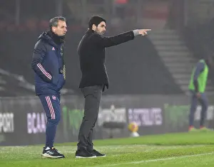 Southampton V Arsenal 2020-21 Prints: Arsenal's Mikel Arteta and Albert Stuivenburg Oversee Southampton Clash in Empty St