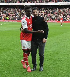 Arsenal's Mikel Arteta and Bukayo Saka Celebrate Victory over Crystal Palace