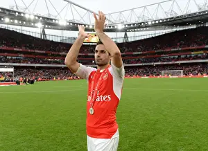 Arsenal V Wolfsburg - Emirates Cup 2015/16 Prints: Arsenal's Mikel Arteta Celebrates Emirates Cup Victory with Fans