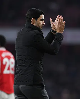 Arsenal's Mikel Arteta Celebrates with Fans after Arsenal vs. Chelsea Premier League Victory