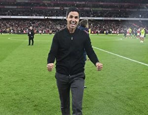 Arsenal v Liverpool 2022-23 Collection: Arsenal's Mikel Arteta Celebrates Victory Over Liverpool in 2022-23 Premier League