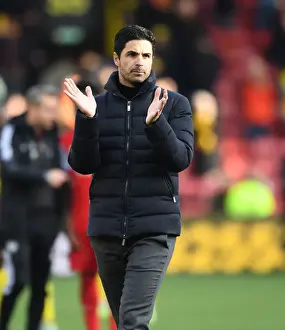 Arsenal's Mikel Arteta Celebrates Victory over Watford in Premier League