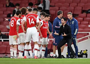 Images Dated 15th July 2020: Arsenal's Mikel Arteta Coaches Empty Emirates Against Liverpool (2019-20)