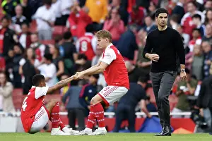 Arsenal V Brighton And Hove Albion 2022-23 Prints: Arsenal's Mikel Arteta Consoles Reiss Nelson: Arsenal FC vs Brighton & Hove Albion