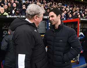 Arsenal's Mikel Arteta and Crystal Palace's Roy Hodgson Pre-Match Handshake - Premier League 2019-20