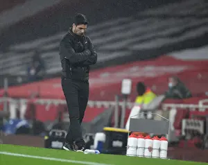 Arsenal's Mikel Arteta at Emirates Stadium: Arsenal v Aston Villa, Premier League 2020-21 (Behind Closed Doors)