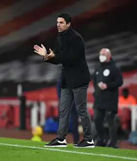Arsenal's Mikel Arteta at Emirates Stadium: Arsenal v Crystal Palace, Premier League 2021 (Behind Closed Doors)