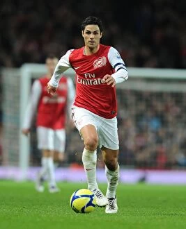 Arsenal v Leeds United FA Cup 2011-12 Collection: Arsenal's Mikel Arteta in FA Cup Action Against Leeds United (2011-12)