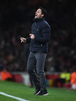 Arsenal's Mikel Arteta Focused During Arsenal vs. Wolverhampton Wanderers Premier League Clash