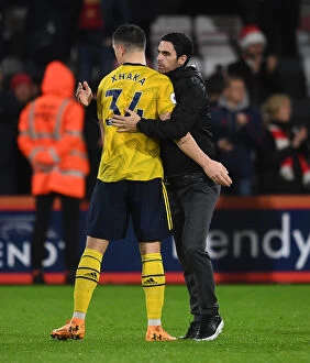 Images Dated 26th December 2019: Arsenal's Mikel Arteta and Granit Xhaka Celebrate Victory over AFC Bournemouth (December 2019)