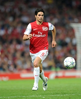 Arsenal V Olympiacos 2011-12 Prints: Arsenal's Mikel Arteta Leads 2