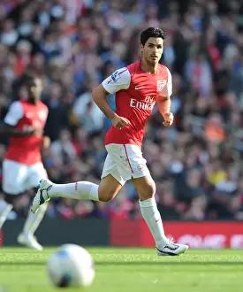 Arsenal V Stoke City 2011-2012 Prints: Arsenal's Mikel Arteta Leads 3-1 Victory Over Stoke City in Premier League (2011-2012)