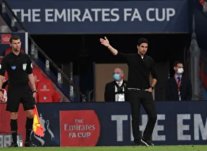 Arsenal V Manchester City - FA Cup Semi-Final 2019-20 Prints: Arsenal's Mikel Arteta Leads at FA Cup Semi-Final vs Manchester City