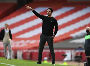 Arsenal's Mikel Arteta Leads Team Against Fulham in Empty Emirates Stadium, April 2021 (Arsenal v Fulham 2021)